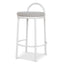 65cm White Frame Bar Stool - Clay Grey (Set of 2)