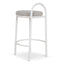 65cm White Frame Bar Stool - Clay Grey (Set of 2)