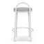 65cm White Frame Bar Stool - Clay Grey (Set of 2)