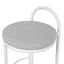65cm White Frame Bar Stool - Clay Grey (Set of 2)