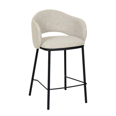 65cm Black Bar Stool - Clay Grey (Set of 2)