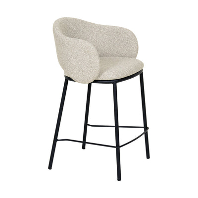 65cm Black Bar Stool - Clay Grey (Set of 2)