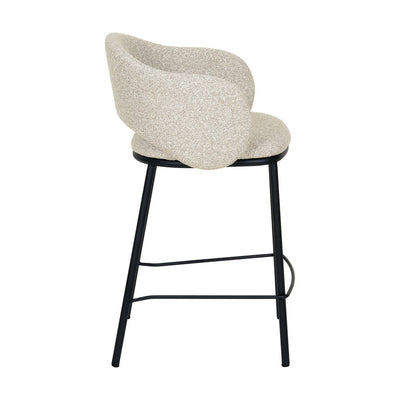 65cm Black Bar Stool - Clay Grey (Set of 2)