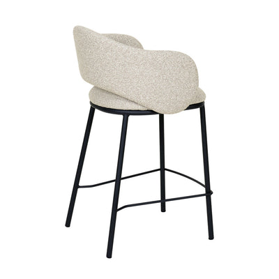 65cm Black Bar Stool - Clay Grey (Set of 2)