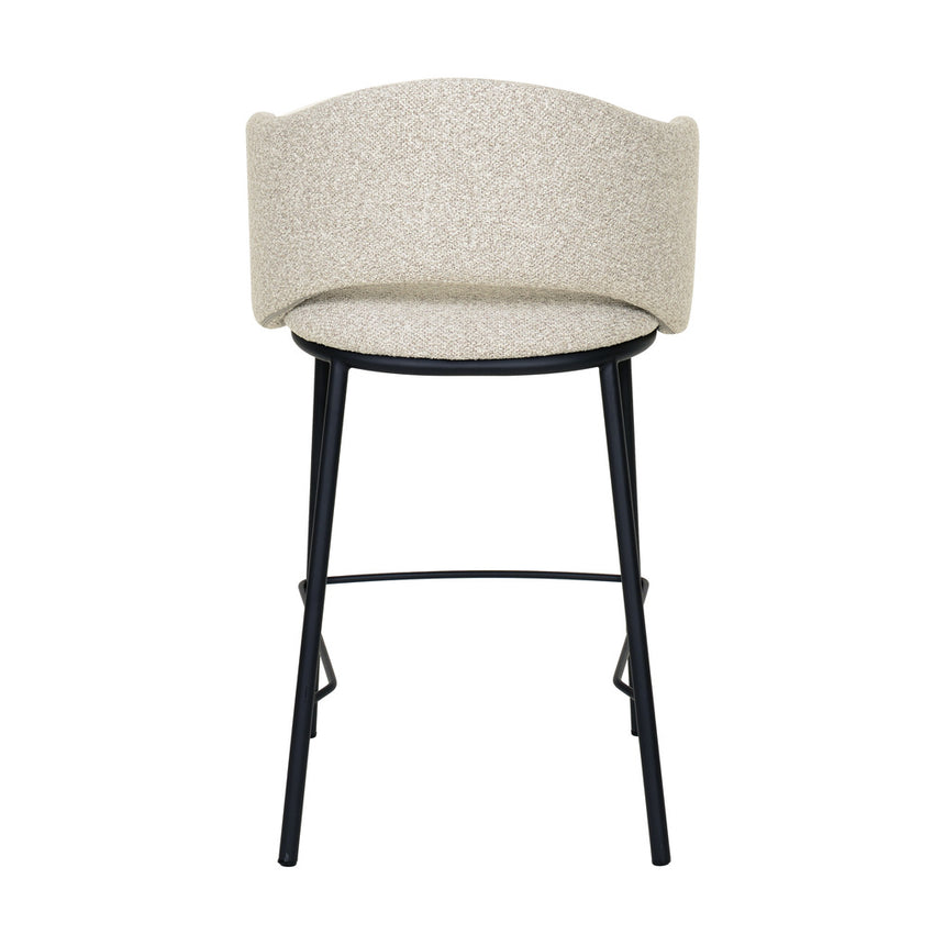 65cm Black Bar Stool - Clay Grey (Set of 2)