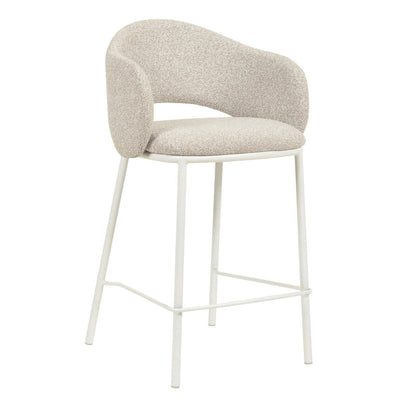 65cm White Bar Stool - Clay Grey (Set of 2)