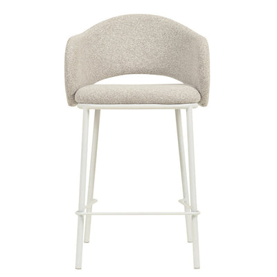 65cm White Bar Stool - Clay Grey (Set of 2)