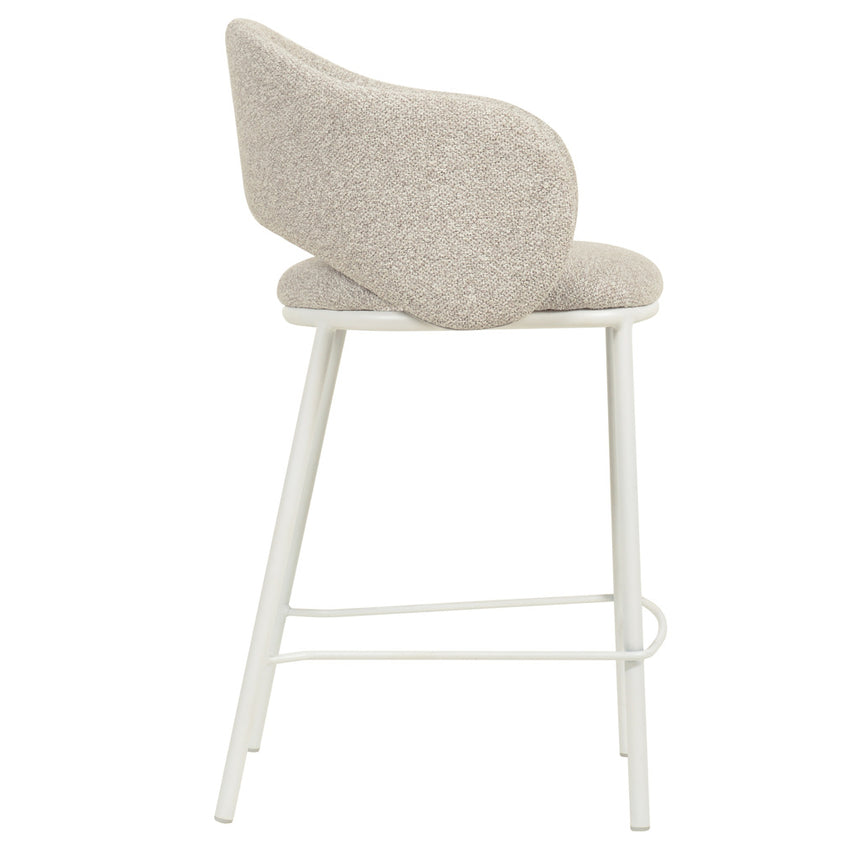 65cm White Bar Stool - Clay Grey (Set of 2)