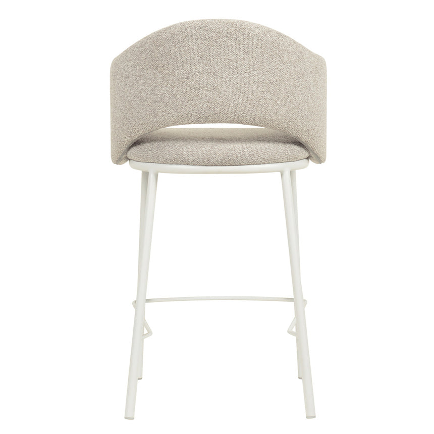 65cm White Bar Stool - Clay Grey (Set of 2)