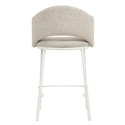 65cm White Bar Stool - Clay Grey (Set of 2)