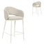 65cm White Bar Stool - Clay Grey (Set of 2)