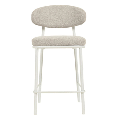 65cm White Bar Stool - Clay Grey (Set of 2)