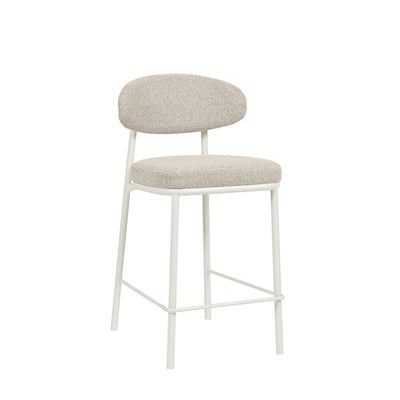 65cm White Bar Stool - Clay Grey (Set of 2)