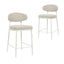 65cm White Bar Stool - Clay Grey (Set of 2)