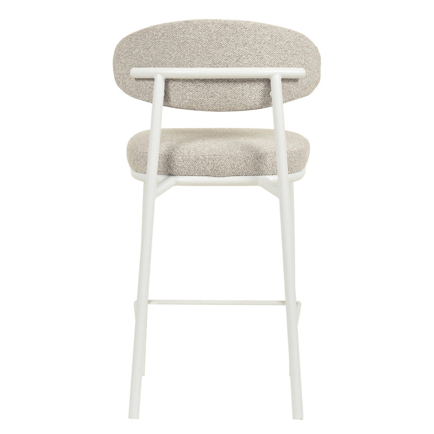 65cm White Bar Stool - Clay Grey (Set of 2)