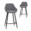 68cm Fabric Bar Stool - Spec Charcoal - (Set of 2)