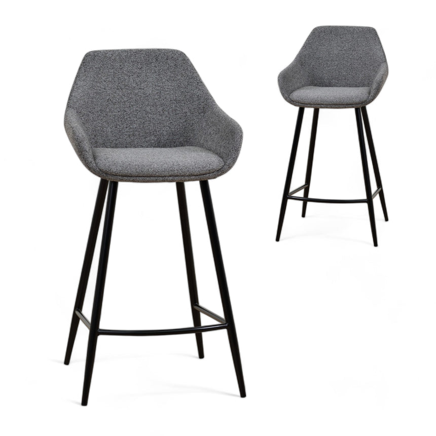 68cm Fabric Bar Stool - Spec Charcoal - (Set of 2)