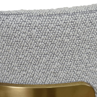 65cm Brushed Gold Bar Stool - Grey Boucle