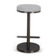 68cm Brush Black Bar Stool - Silver Grey Boucle