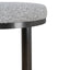 68cm Brush Black Bar Stool - Silver Grey Boucle