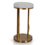 68cm Brushed Gold Bar Stool - Silver Grey Boucle
