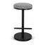 68cm Black Bar Stool - Graphite Grey Boucle