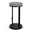 68cm Black Bar Stool - Graphite Grey Boucle