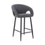 65cm Bar Stool - Anthracite Grey Boucle (Set of 2)