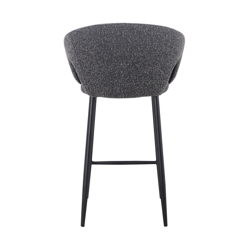 65cm Bar Stool - Anthracite Grey Boucle (Set of 2)