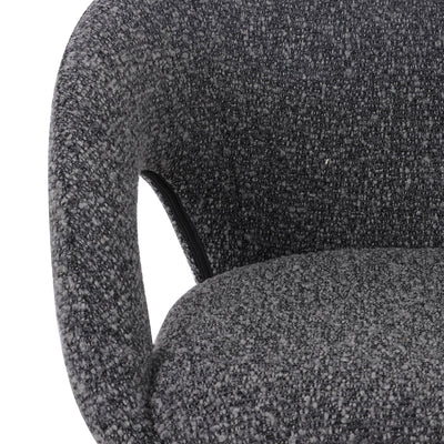 65cm Bar Stool - Anthracite Grey Boucle (Set of 2)