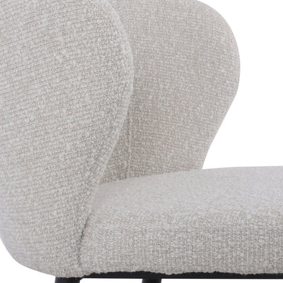 65cm Bar Stool - Pearl Grey Boucle (Set of 2)