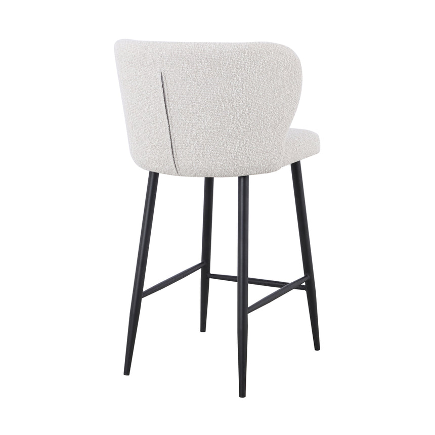 65cm Bar Stool - Pearl Grey Boucle (Set of 2)