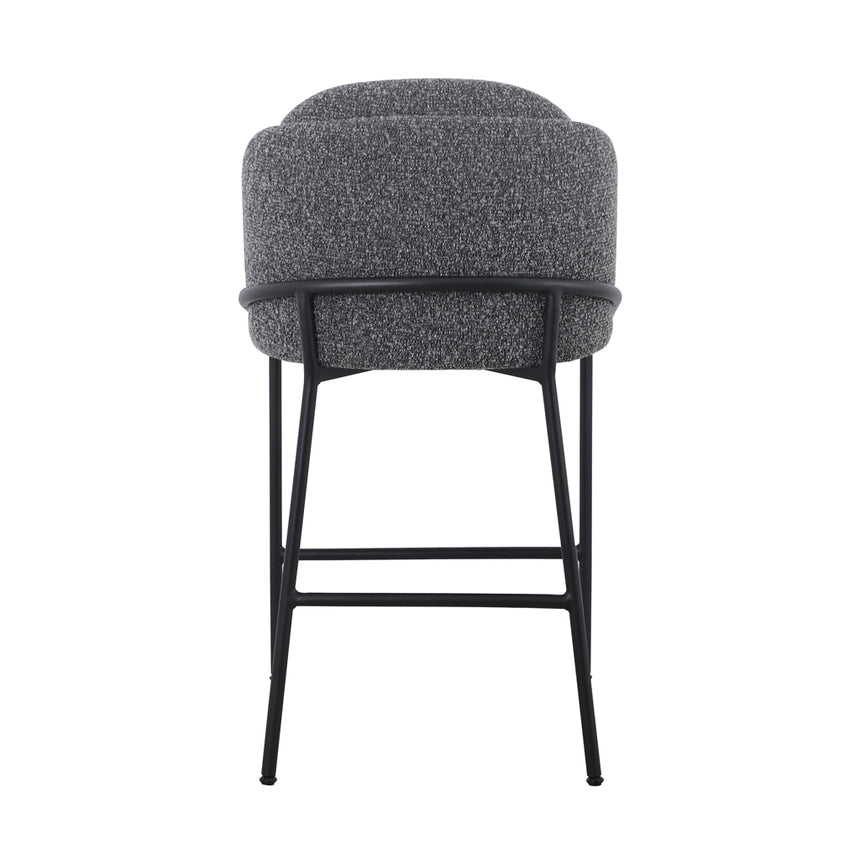 65cm Bar Stool - Anthracite Grey Boucle (Set of 2)