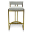 Silver Grey Boucle Bar Stool - Golden Base