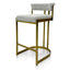 Silver Grey Boucle Bar Stool - Golden Base