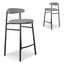 65cm Bar Stool - Lava Grey (Set of 2)