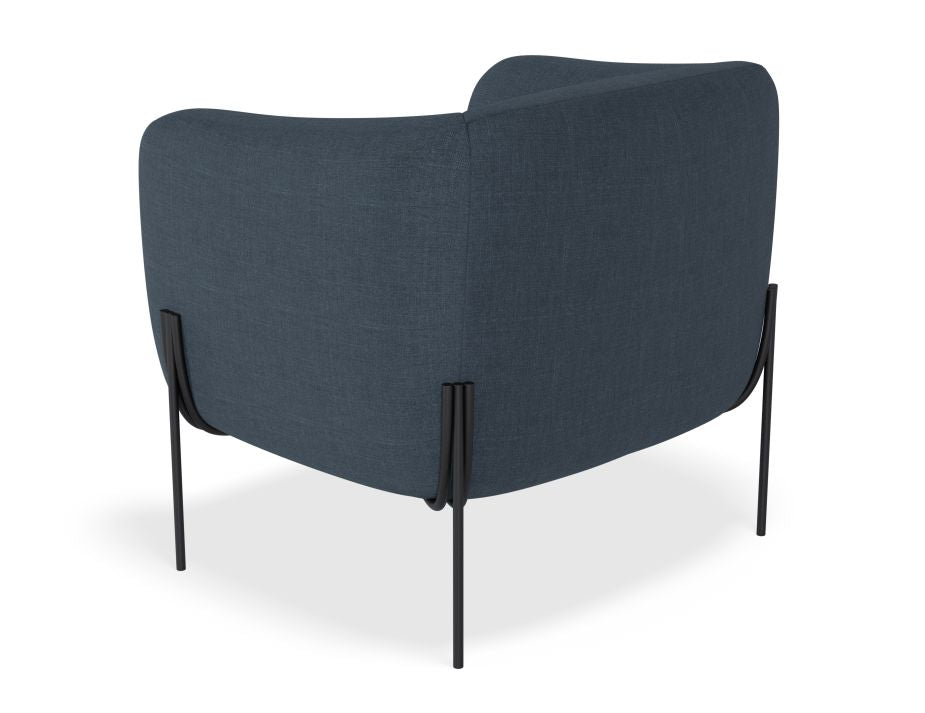 Belle Lounge Chair - Midnight Blue - Brushed Matt Bronze Legs