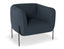 Belle Lounge Chair - Midnight Blue - Matt Black Legs