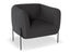 Belle Lounge Chair - Storm Grey - Matt Black Legs