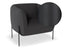 Belle Lounge Chair - Storm Grey - Matt Black Legs