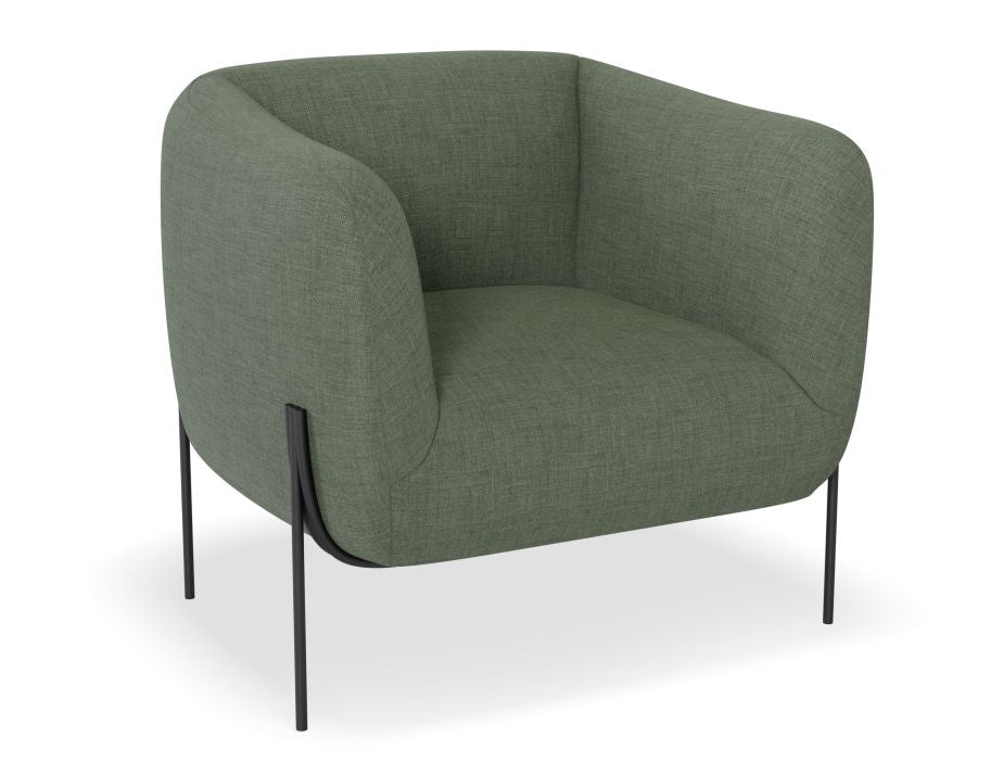 Belle Lounge Chair - Kelp Green - Matt Black Legs