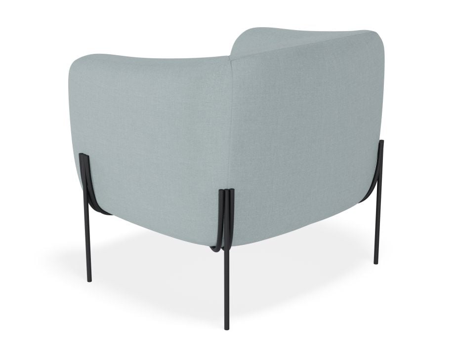 Belle Lounge Chair - Sky Blue - Matt Black Legs