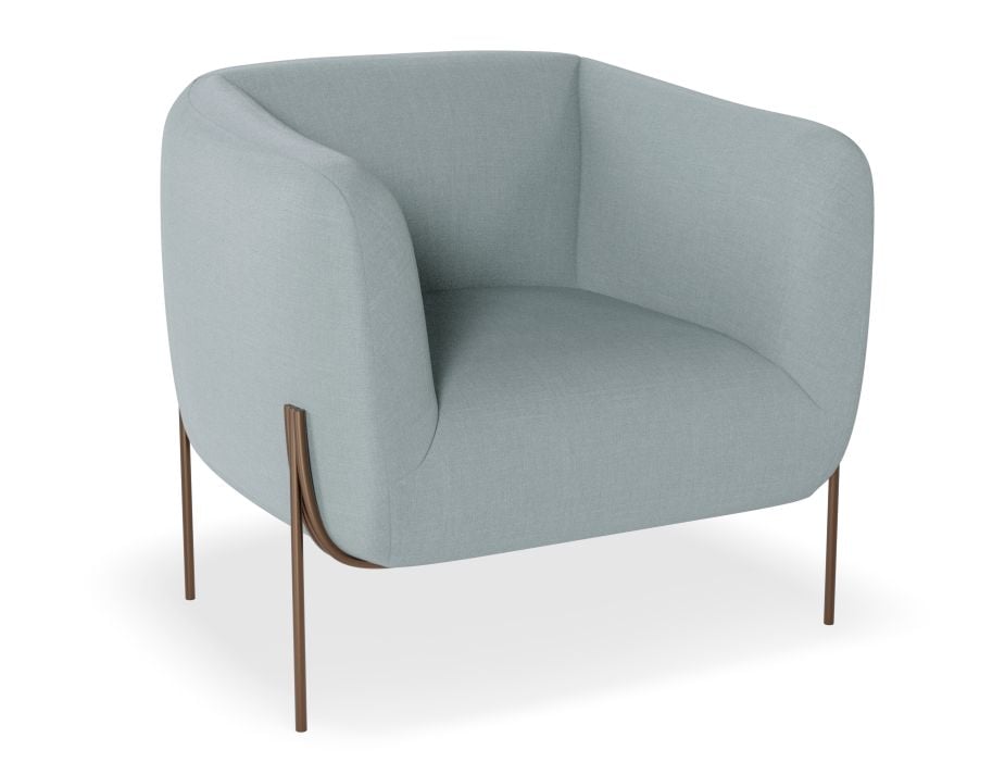 Belle Lounge Chair - Sky Blue - Matt Black Legs