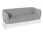 Belle 2.5 Seater Sofa - Cloud Grey - Brushed Matt Gold Legs