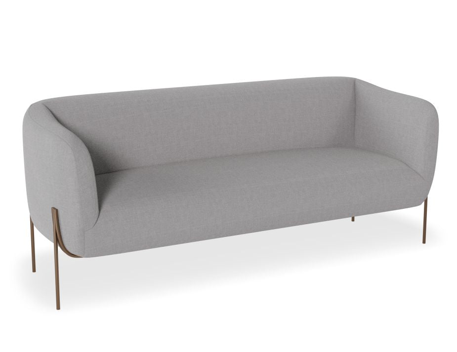 Belle 2.5 Seater Sofa - Cloud Grey - Matt Black Legs