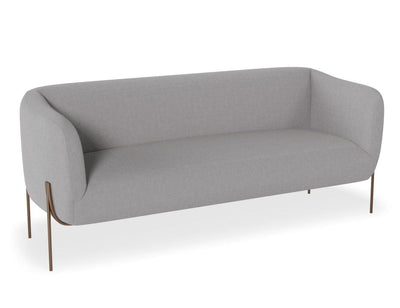 Belle 2.5 Seater Sofa - Cloud Grey - Brushed Matt Gold Legs