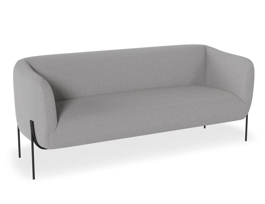 Belle 2.5 Seater Sofa - Cloud Grey - Brushed Matt Bronze Legs