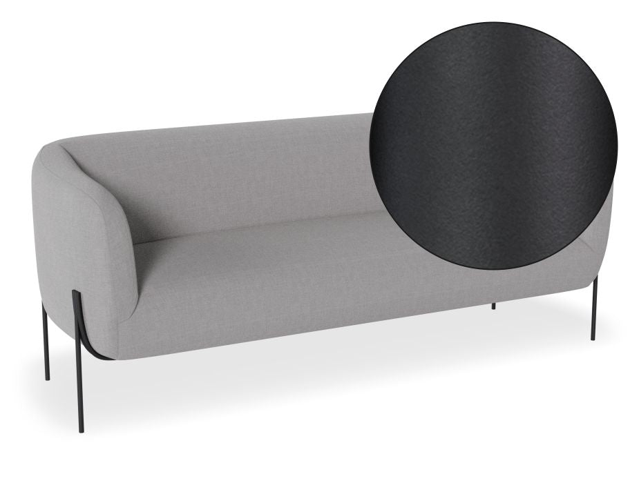 Belle 2.5 Seater Sofa - Cloud Grey - Matt Black Legs