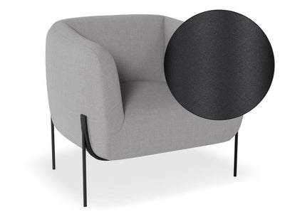 Belle Lounge Chair - Cloud Grey - Matt Black Legs