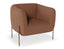 Belle Lounge Chair - Terracotta Rust - Brushed Matt Gold Legs